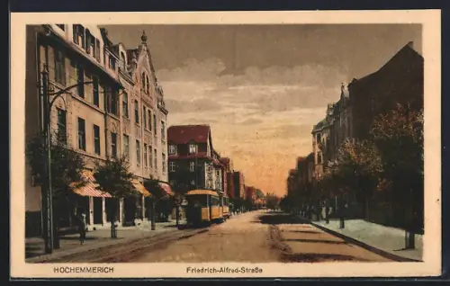 AK Hochemmerich, Strassenbahn auf der Friedrich-Alfred-Strasse