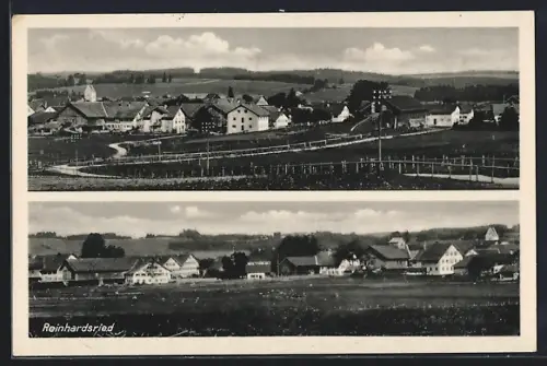 AK Reinhardsried, Blick auf den Ort von zwei Seiten aus