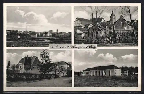 AK Knittlingen / Wttbg., Teilansicht mit Kirche, Gebäudeansichten