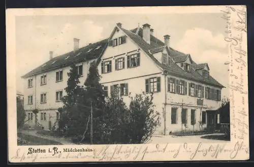 AK Stetten i. R., Strasse am Madchenhaus