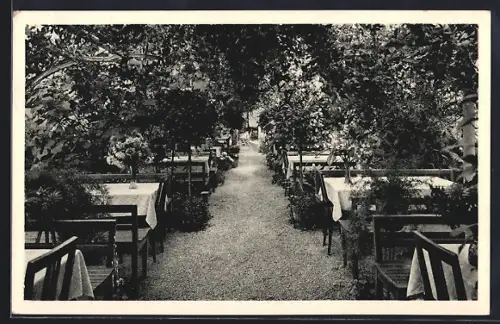 AK Lorch / Württ., Waldcafé Muckensee, Gartenterrasse