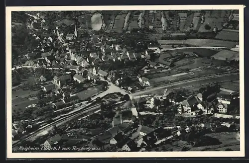 AK Roigheim /Württ., Ortsansicht vom Flugzeug aus