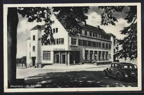AK Oberfrohna i. Sa., Blick auf die Girobank