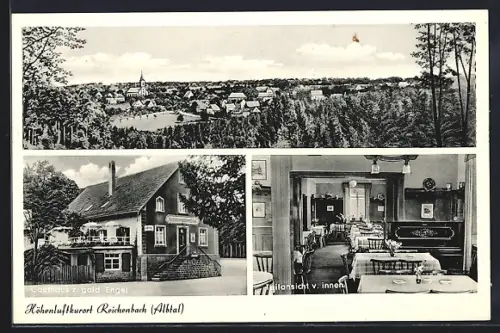 AK Reichenbach / Albtal, Gasthaus zum goldenen Engel, Teilansicht von innen, Ortspartie