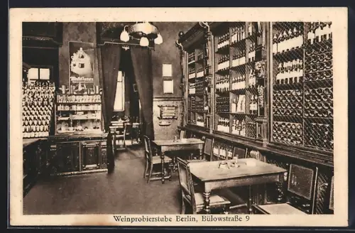 AK Berlin-Schöneberg, Gaststätte Weinprobierstube Innenansicht, Bes. C. Friede, Bülowstrasse 9