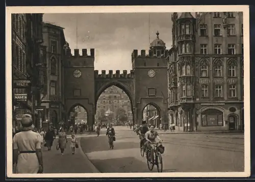 AK München, Blick zum Karlstor