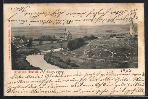 AK Grafrath, Ortsansicht aus der Vogelschau