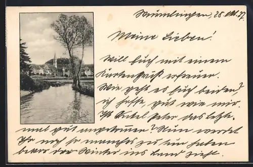 AK Tuttlingen, Flusspartie mit Blick zur Kirche