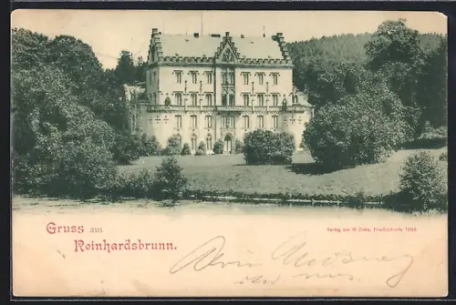 AK Reinhardsbrunn, Blick zum Schloss
