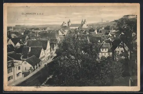 AK Ellwangen a. d. J., Ortsansicht aus der Vogelschau