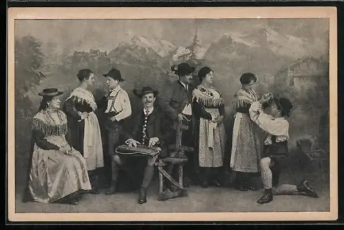 AK Salzburger Alpenfänger, erstklassiges National-Sänger- und Tänzer-Ensemble