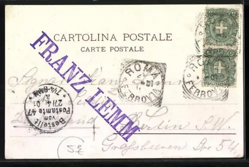 Lithographie Papst Leo XIII. segnet die Gläubigen