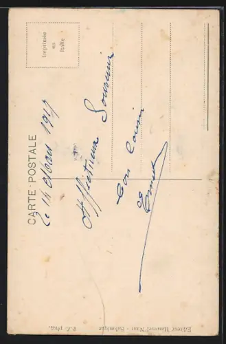 AK Salonique, Place de la Liberté, Strassenbahn