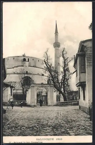 AK Salonique, Rotunde und Minarett, 1916