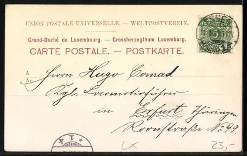 Lithographie Echternach, Basilique, Dingstuhl, Troskneppchen