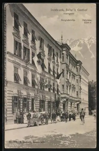 AK Innsbruck, Sailers Gasthof, Adamgasse, Seegruben-Spitze