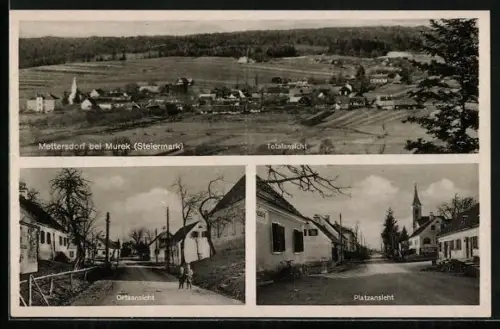 AK Mettersdorf am Sassbach, Ortsansicht, Platzansicht, Totalansicht