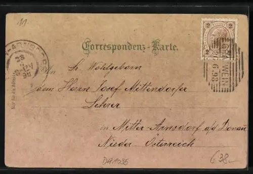 Lithographie Altenmarkt an der Enns, Ortsansichten, Partie an der Enns