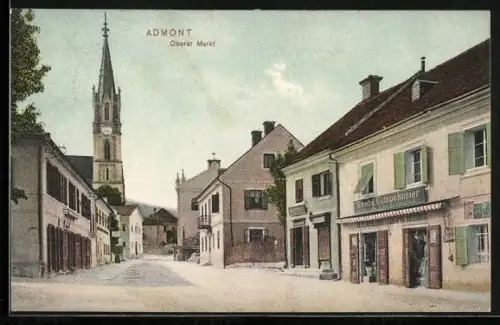 AK Admont, Oberer Markt mit Geschäften