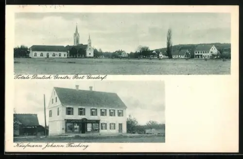 AK Deutsch Goritz, Kaufmann Johann Fasching, Totalansicht
