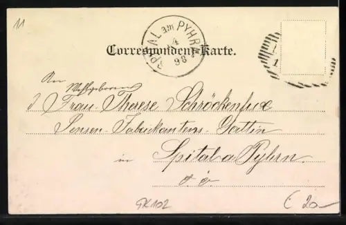 AK Liezen, Etablissement Ferd. Vasold, Schloss Grafenegg, Ortsansicht