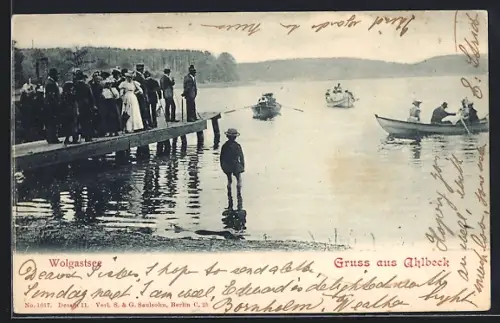 AK Ahlbeck / Ostseebad, Wolgastsee mit Booten