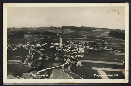 AK Vöcklamarkt, Ortspanorama aus der Flugzeug