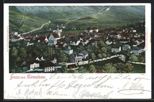 AK Künzelsau, Teilansicht mit Strassenpartie