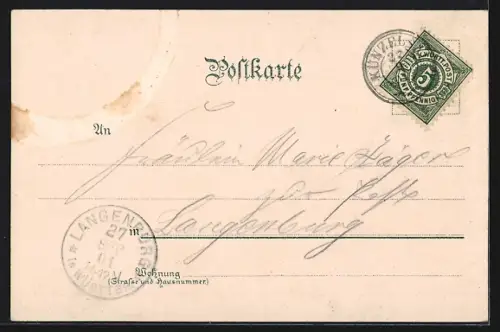 AK Künzelsau, Teilansicht mit Strassenpartie