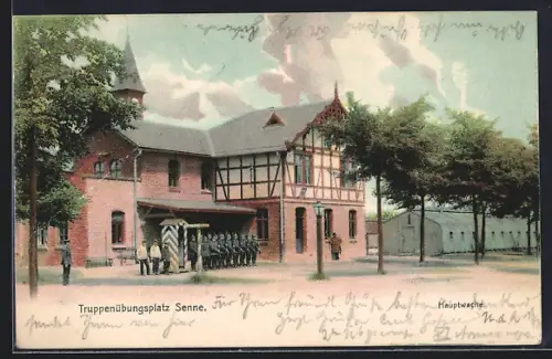 AK Senne, Truppenübungsplatz, Hauptwache mit Soldaten