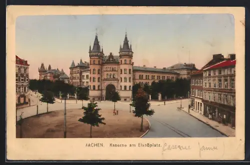 AK Aachen, Elsassplatz, Kaserne