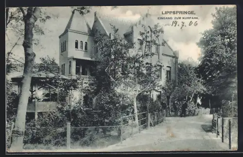 AK Lippspringe, Eingang zum Kurpark
