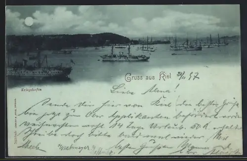 Mondschein-AK Kiel, Kriegshafen