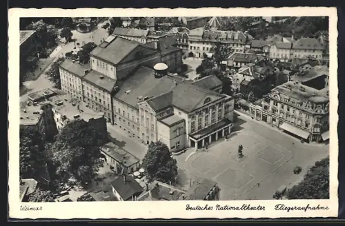 AK Weimar / Thüringen, Deutsches Nationaltheater, Fliegeraufnahme