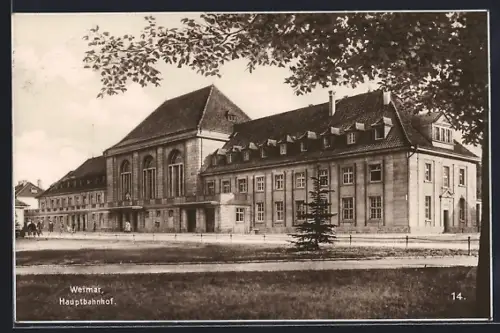 AK Weimar / Thüringen, Blick zum Hauptbahnhof