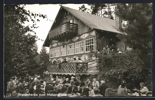 AK Coburg, Gasthaus Waldschenke zum Mühlengrund, Bes. Karl Meier