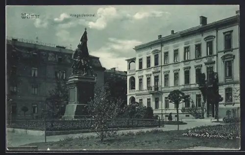 AK Weimar / Thüringen, Watzdorfplatz mit Kriegerdenkmal