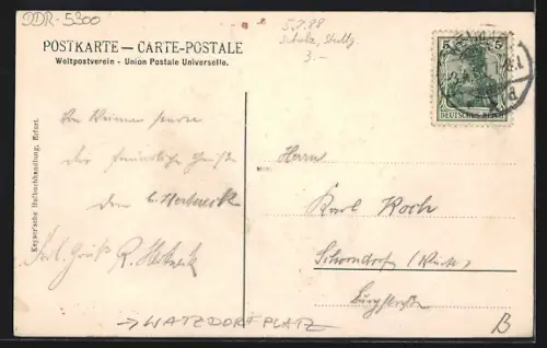 AK Weimar / Thüringen, Watzdorfplatz mit Kriegerdenkmal