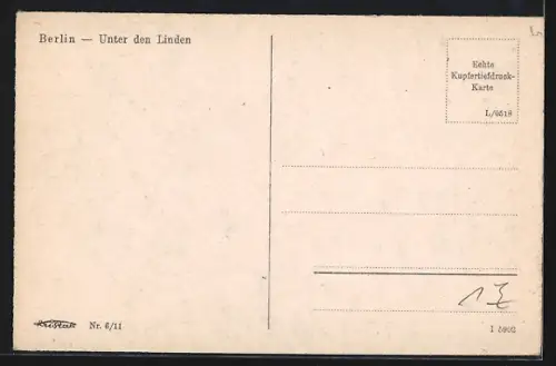 AK Berlin, Cafe Kranzler bei Nacht, Unter den Linden
