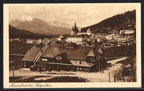 AK Mariazell, Ortsansicht mit dem Festspielhaus