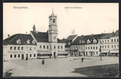 AK Königsbrück, Gasthaus Ratskeller auf dem Marktplatz