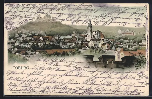 AK Coburg, Panorama der Ortschaft