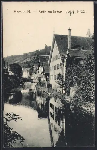 AK Horb A. N., Partie am Neckar