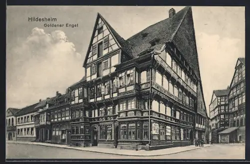AK Hildesheim, Gesamtansich der Gaststätte Goldener Engel
