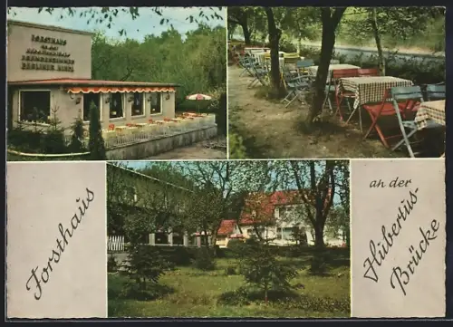 AK Berlin-Wannsee, Gaststätte Forsthaus an der Hubertusbrücke K. Schulze, Stöpchenweg 43 /45