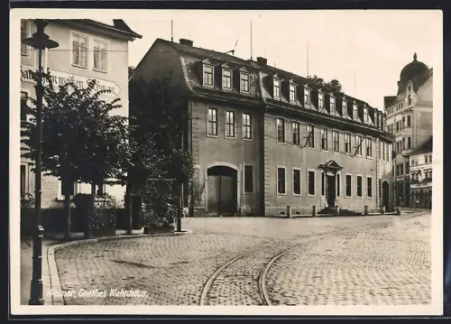 AK Weimar / Thüringen, Blick auf Goethes Wohnhaus