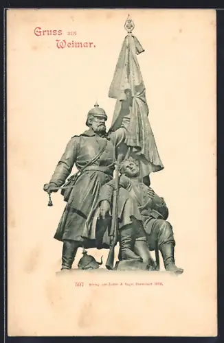 AK Weimar / Thüringen, Kriegerdenkmal, Watzdorfplatz