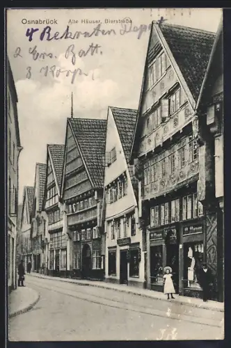 AK Osnabrück, Alte Häuser in der Bierstrasse