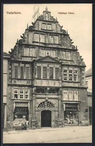 AK Paderborn, Heisings Haus in der Strasse am Kettenplatz (Marienplatz)