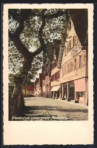 AK Freudenstadt, Marktplatz mit Geschäften